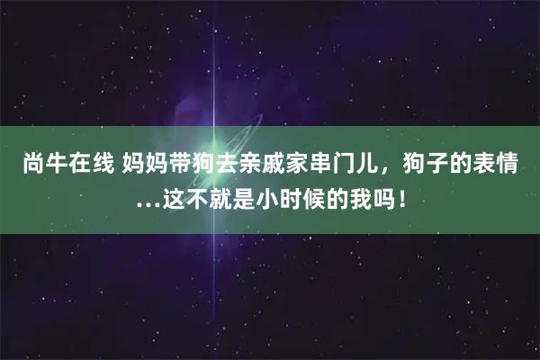 尚牛在线 妈妈带狗去亲戚家串门儿，狗子的表情…这不就是小时候的我吗！