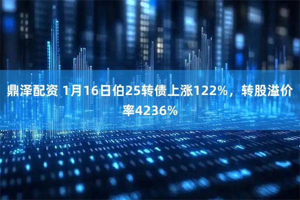 鼎泽配资 1月16日伯25转债上涨122%，转股溢价率4236%